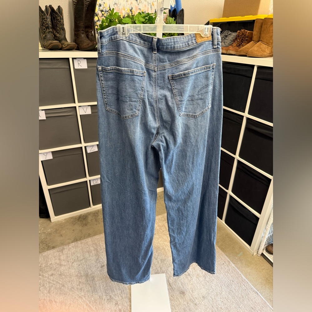 American Eagle Curvy Super High Rise Baggy Wide Leg Dreamy Drape Jeans Tall XL - Picture 3 of 10